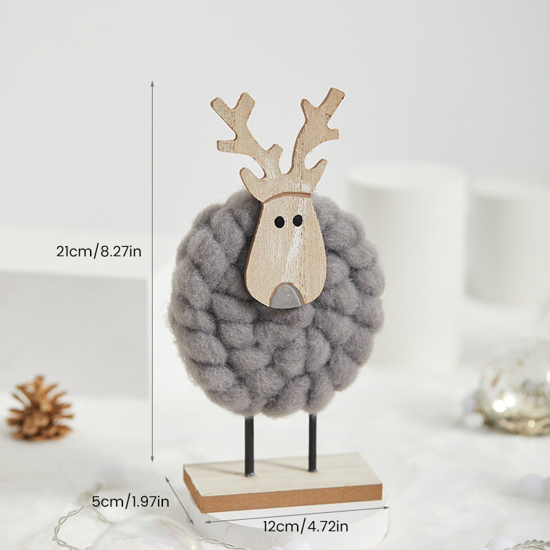 Weihnachten Holz Filz Rentier Elch Baumschmuck