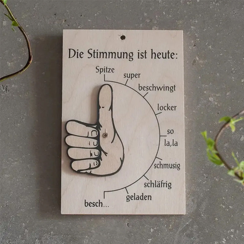 Stimmungsbarometer-Ornament aus Holz