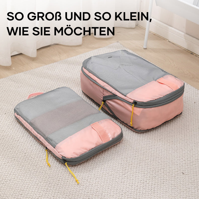 Komprimiertes Packwürfel-Reiseaufbewahrungsset