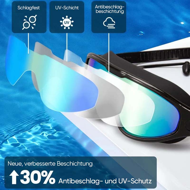 Weitwinkel-Schwimmbrille mit Antibeschlag-Effekt