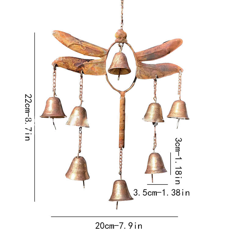 Handgefertigtes Windspiel Libelle mit Glöckchen