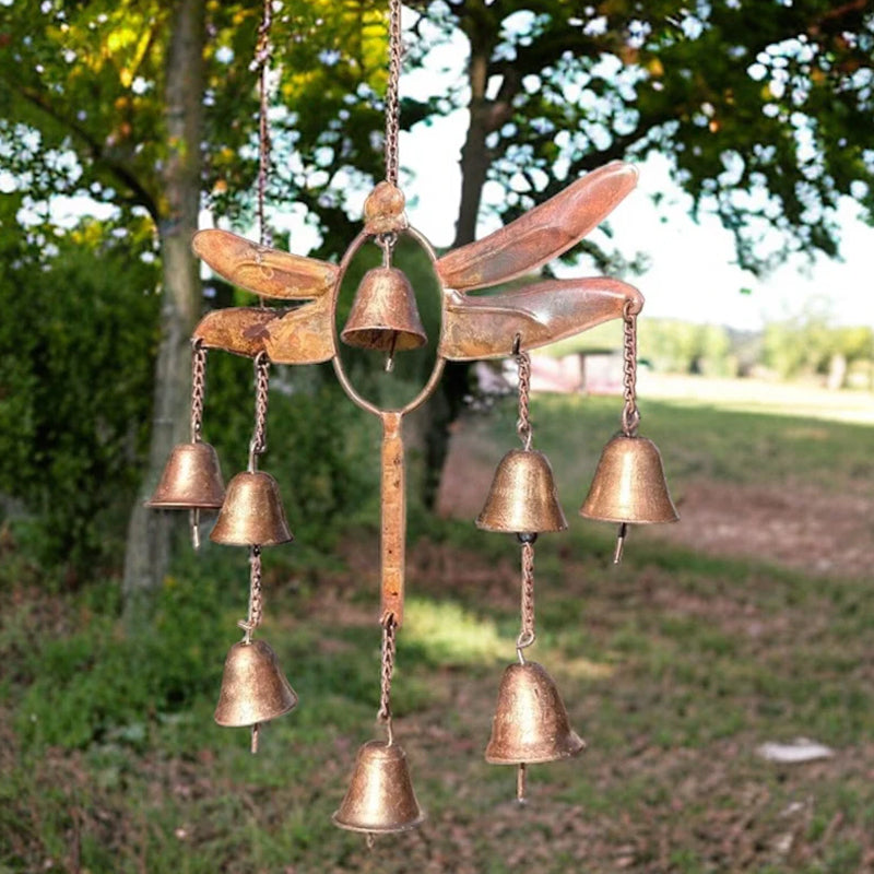 Handgefertigtes Windspiel Libelle mit Glöckchen