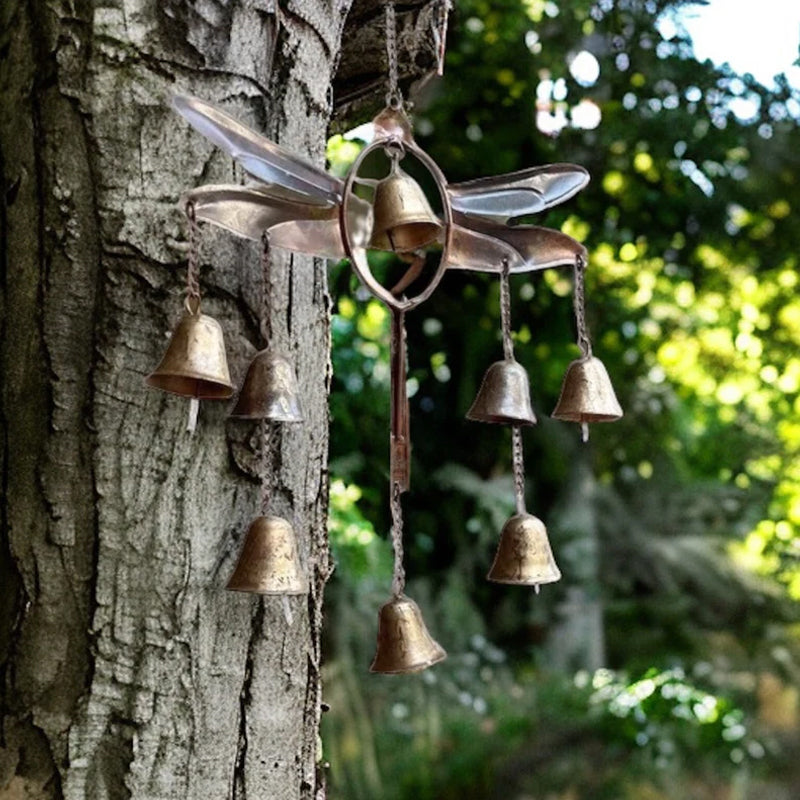 Handgefertigtes Windspiel Libelle mit Glöckchen