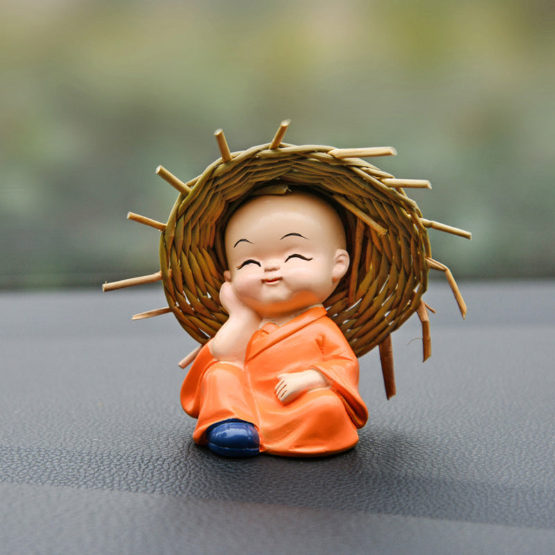 Polyresin Baby Mütze Mönch Buddha Idole (4 Stück)