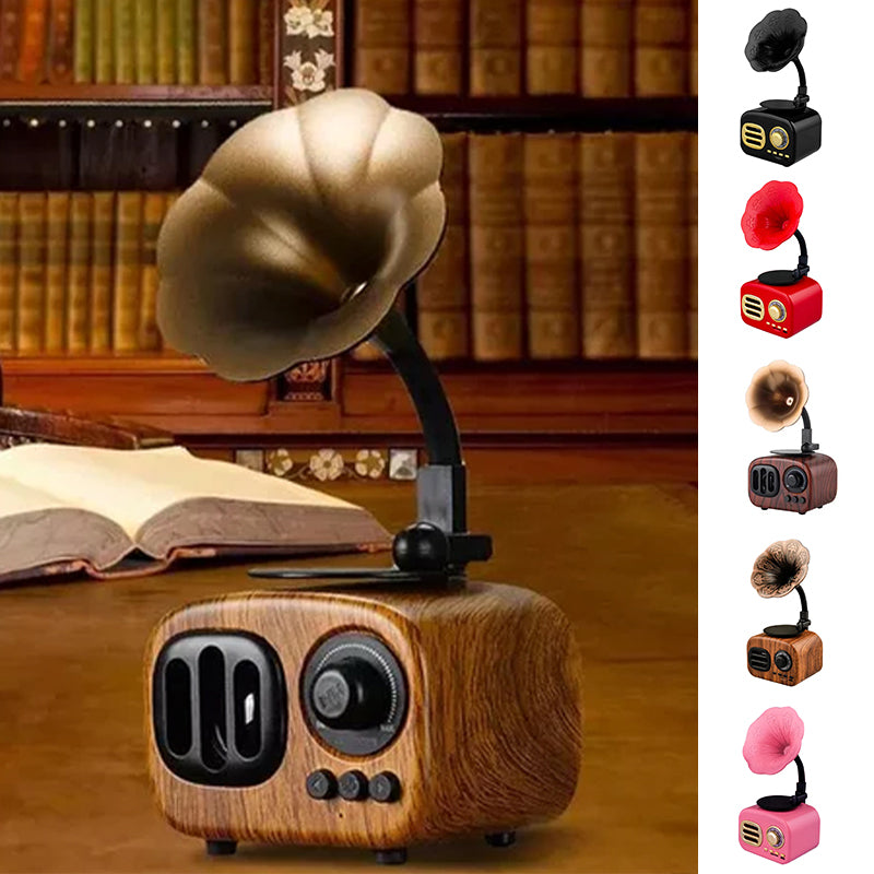 Retro Holz-Phonograph Bluetooth-Lautsprecher