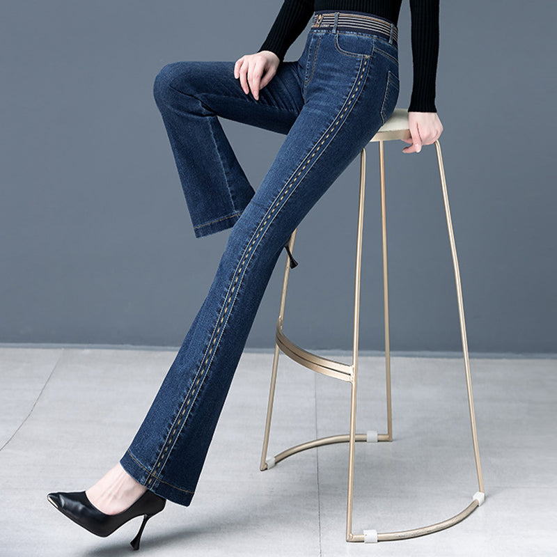 Stretch-Jeans mit hohem Bund – freudeshaus