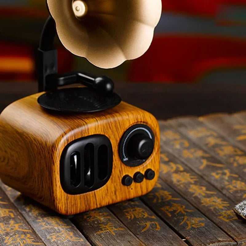 Retro Holz-Phonograph Bluetooth-Lautsprecher