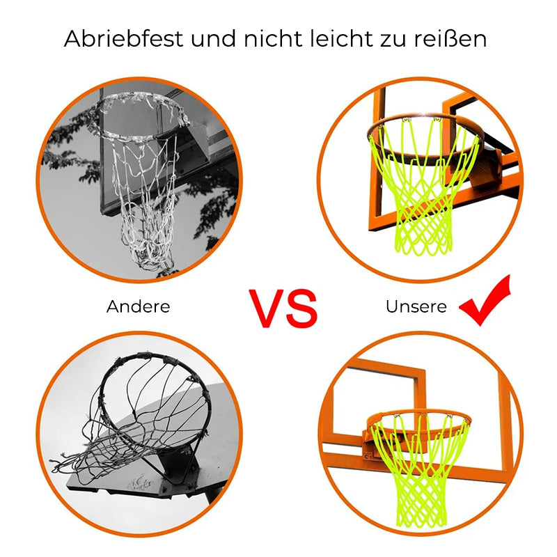 Nachtlicht Basketballnetz leuchtend im Freien