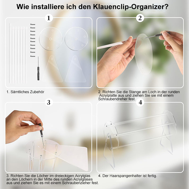 Rotierender Haarklammerhalter aus Acryl