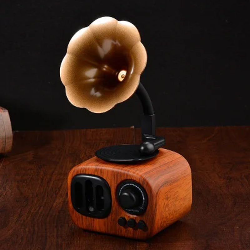 Retro Holz-Phonograph Bluetooth-Lautsprecher