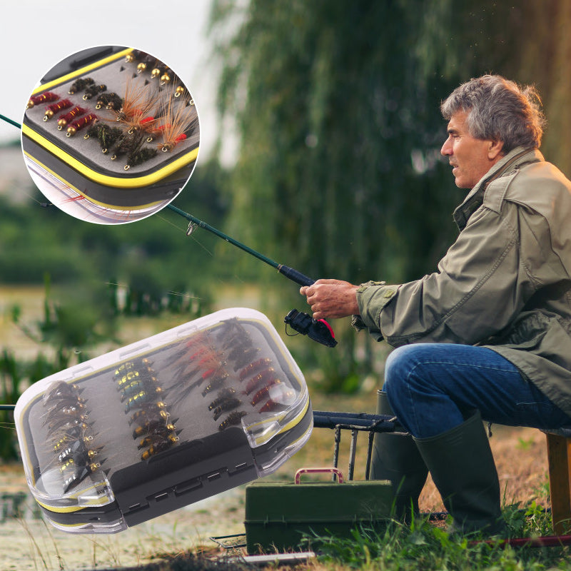 Wasserdichte Fliegenfischerbox mit mehreren Fächern