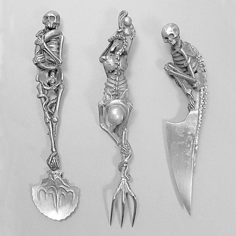 Halloween-Geschenk Skelett Besteck Sets （3 Stück）