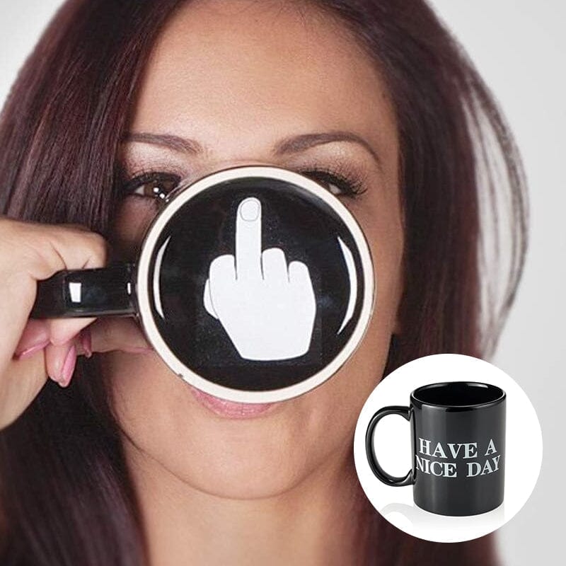 Lustige Mittelfinger-Tasse