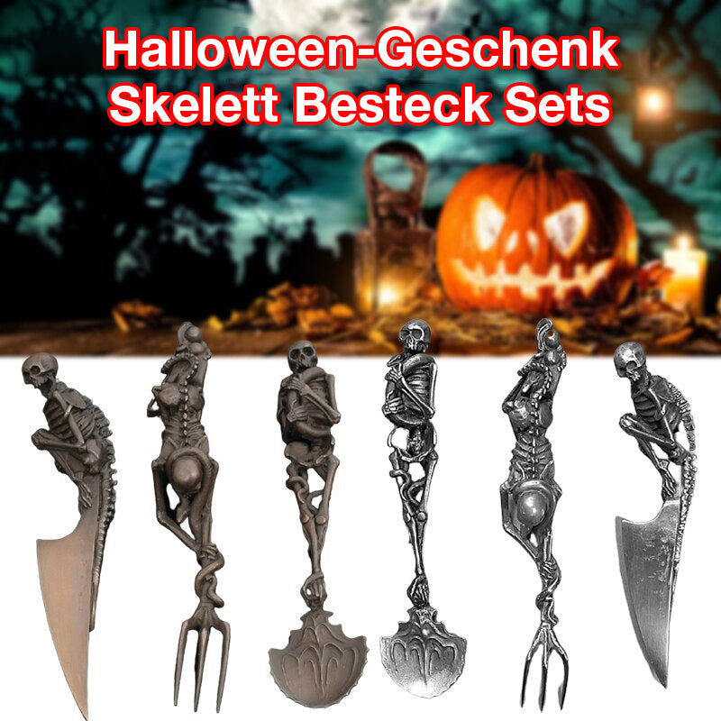 Halloween-Geschenk Skelett Besteck Sets （3 Stück）